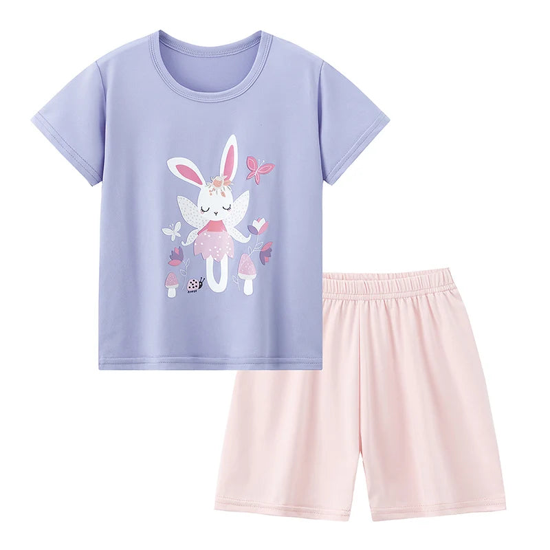 2 pezzi estivi per bambini comodi e carini pantaloncini  Set casual per la casa e l’esterno