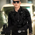 Camicia da uomo con risvolto floccato Tiger Top