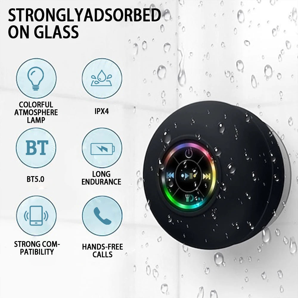Altoparlante Bluetooth wireless portatile Luce a LED IPX4 Altoparlante impermeabile Bagno