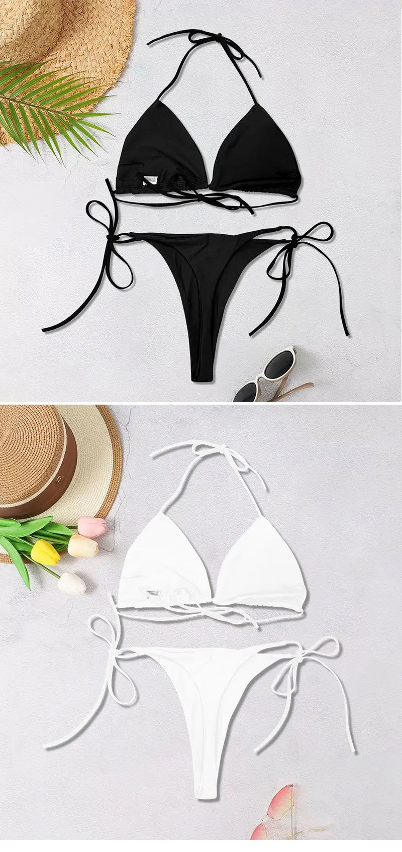 Bikini 2 pz bianco o nero