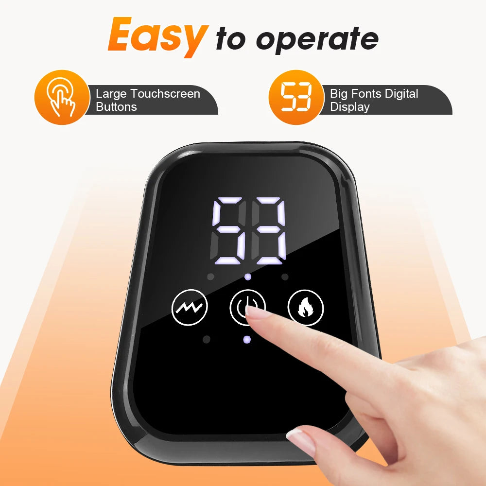 Vibrazione di calore Ginocchiera elettrica riscaldata 3 livelli di riscaldamento e 3 modalità USB Massaggio ricaricabile Ginocchiera LCD Touch Screen