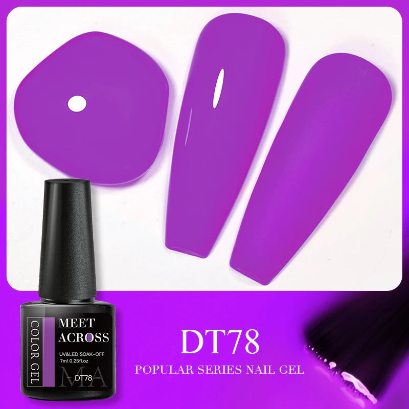 MEET ACROSS 5ml Gel Smalto per unghie Nail Art Top Gel tutti i colori