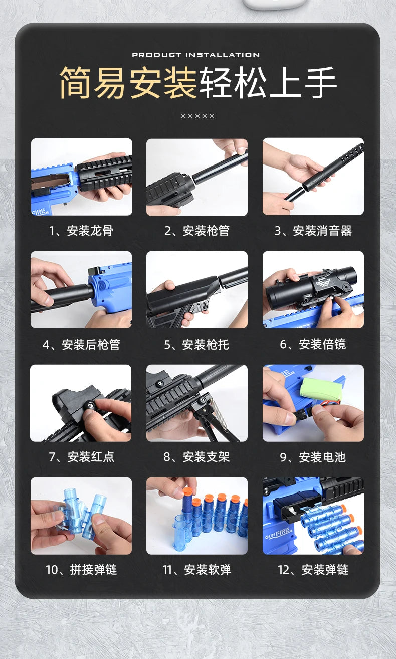 Soft Bullet Gun M416 Fucile giocattolo da fuoco