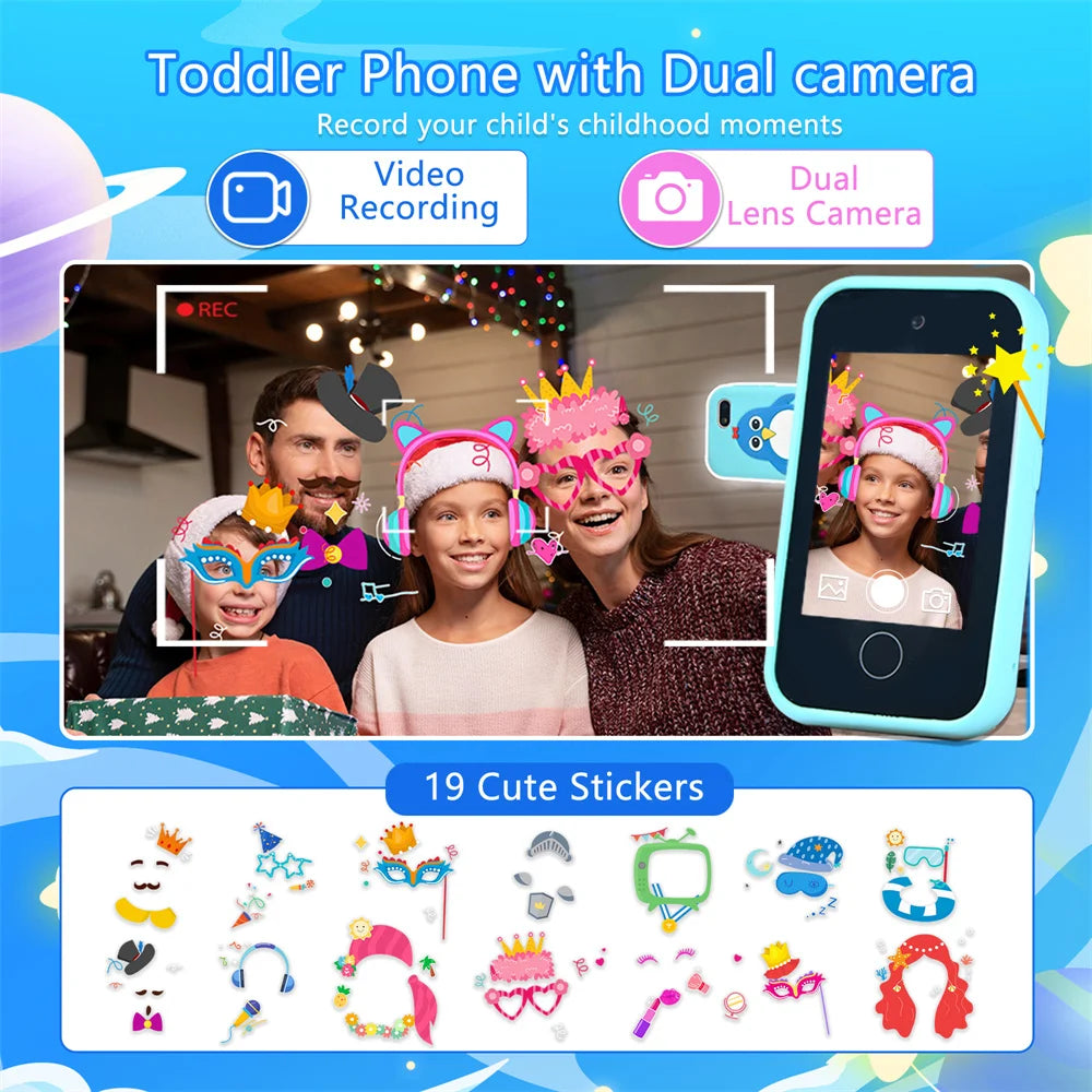 SmartPhone Fotocamera + Giochi Touch Screen+Lettore MP3 per bambini