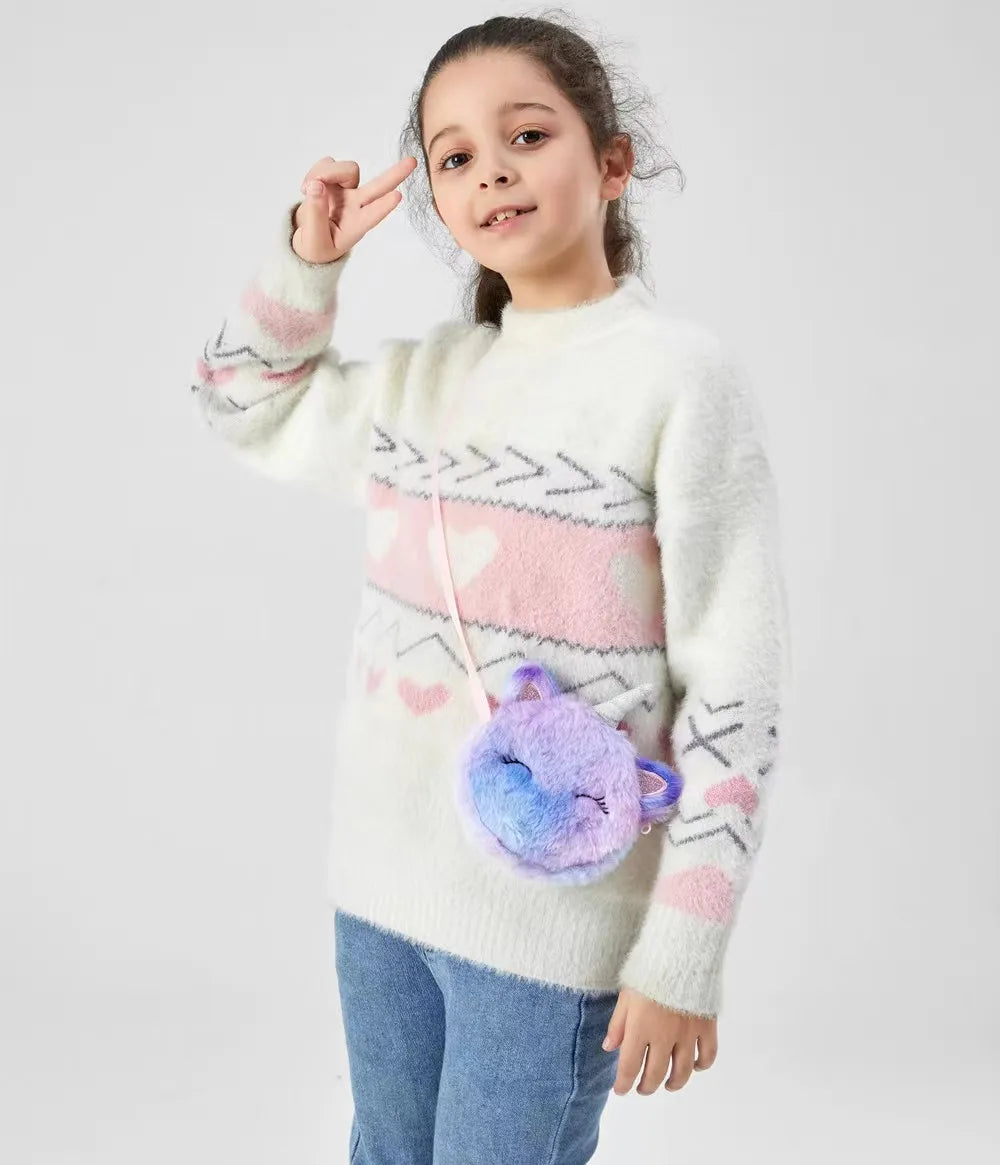 Borsa a tracolla di peluche per bambini Unicorno