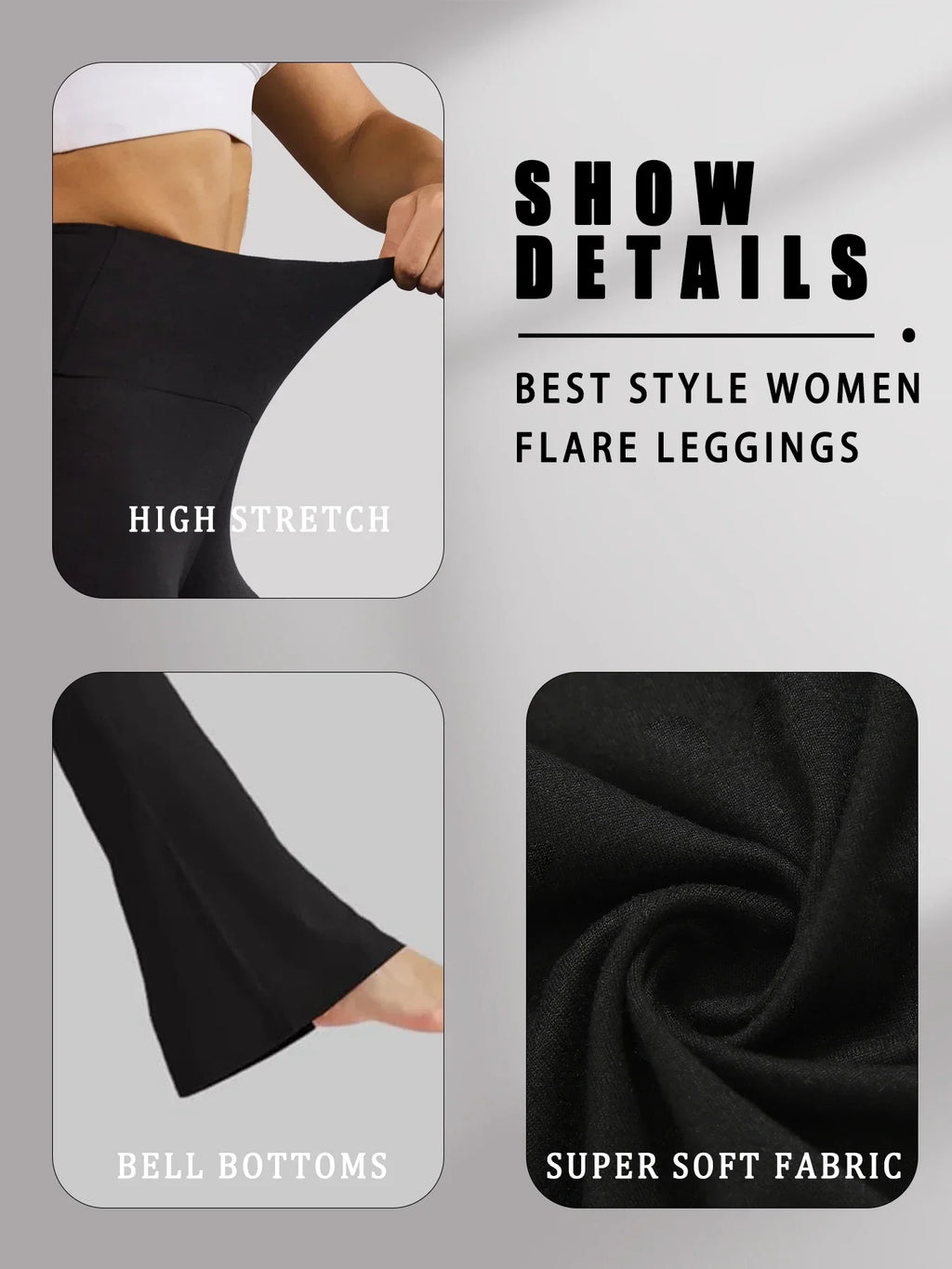 Pantaloni svasati super morbidi da donna a vita alta Leggings a zampa d’elefante