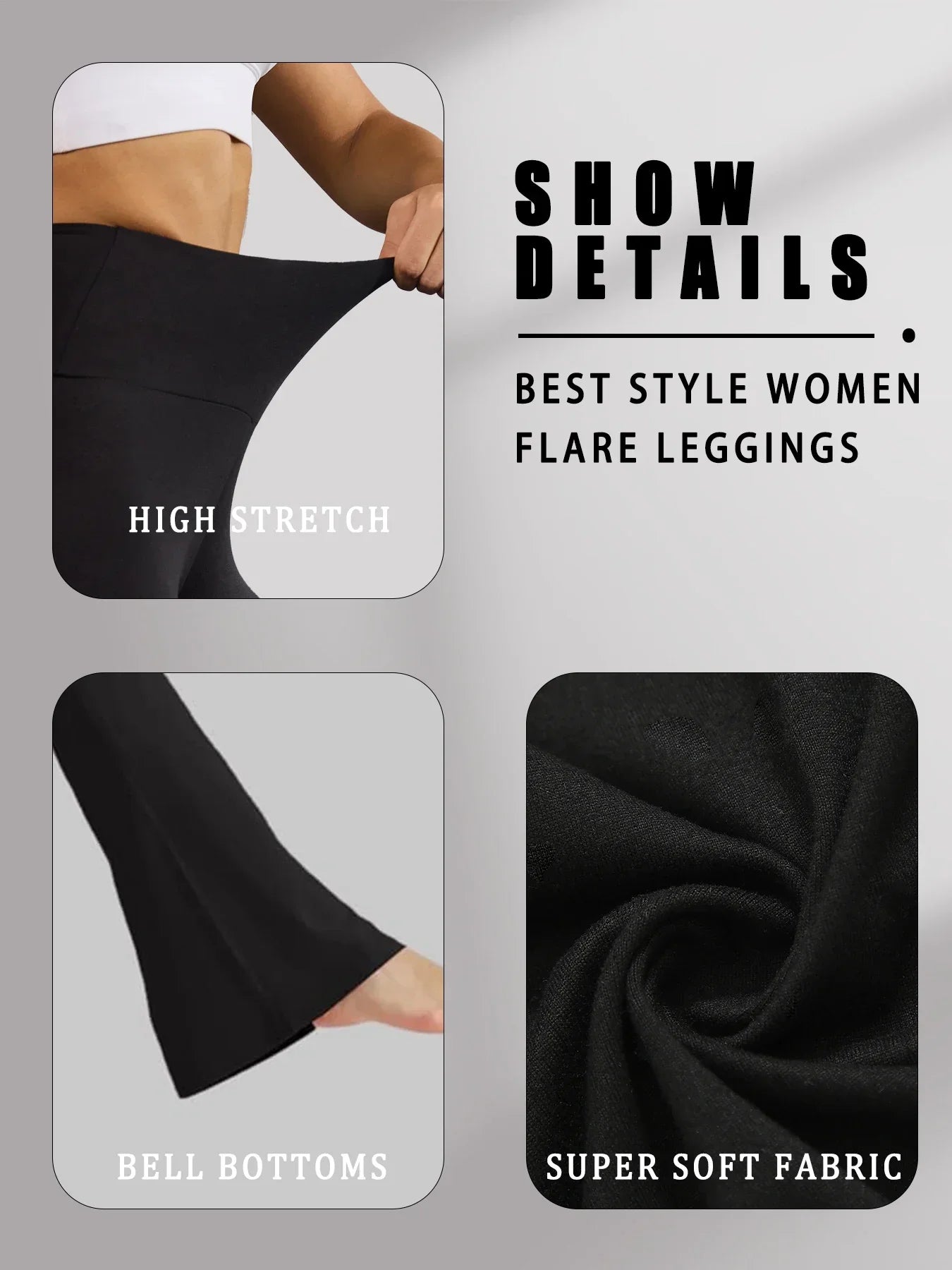 Pantaloni svasati super morbidi da donna a vita alta Leggings a zampa d’elefante