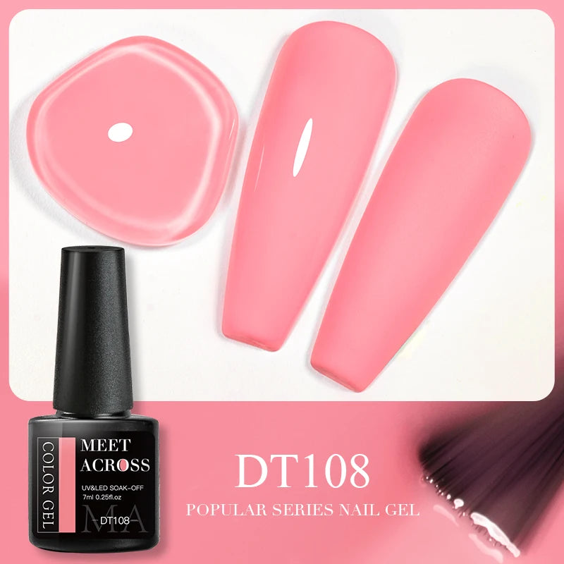 MEET ACROSS 5ml Gel Smalto per unghie Nail Art Top Gel tutti i colori