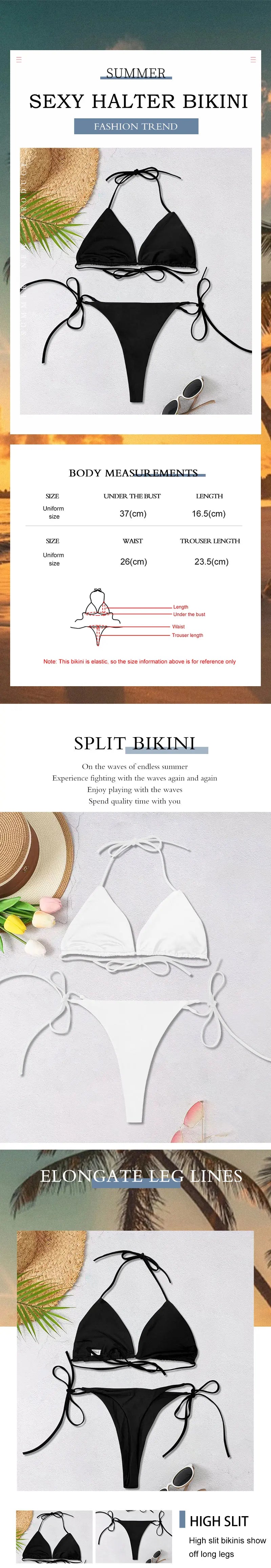 Bikini 2 pz bianco o nero