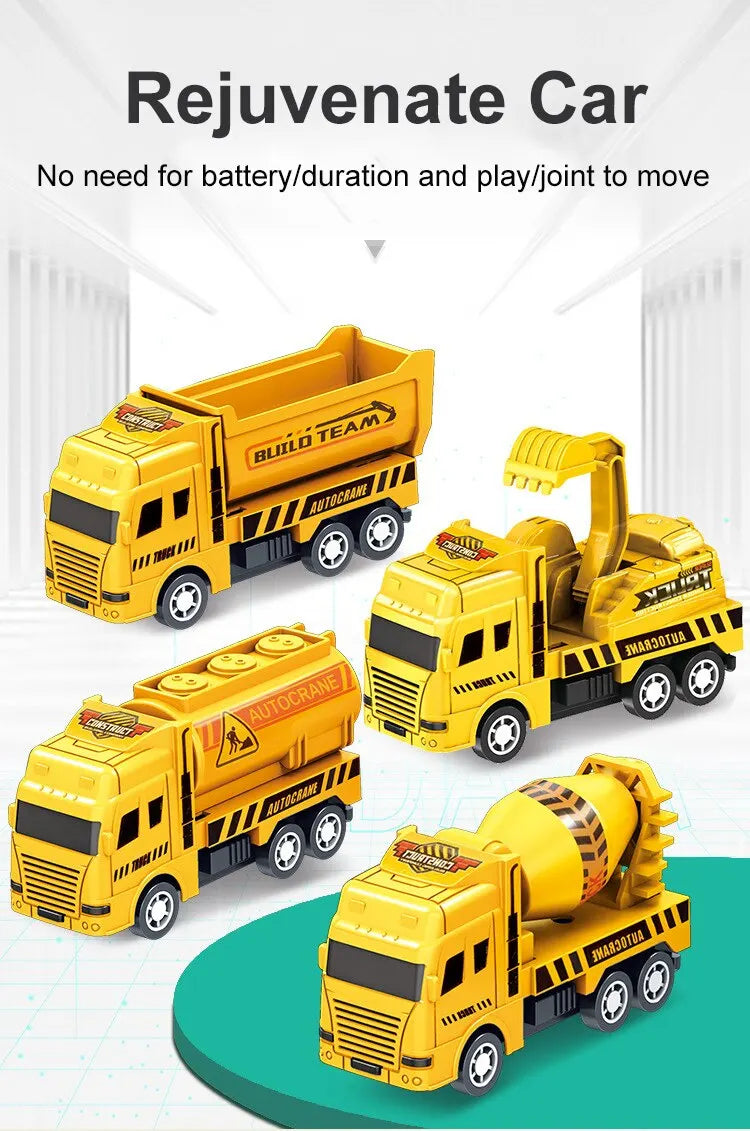 Set 4 Pz camion da lavoro giocattoli per bambini