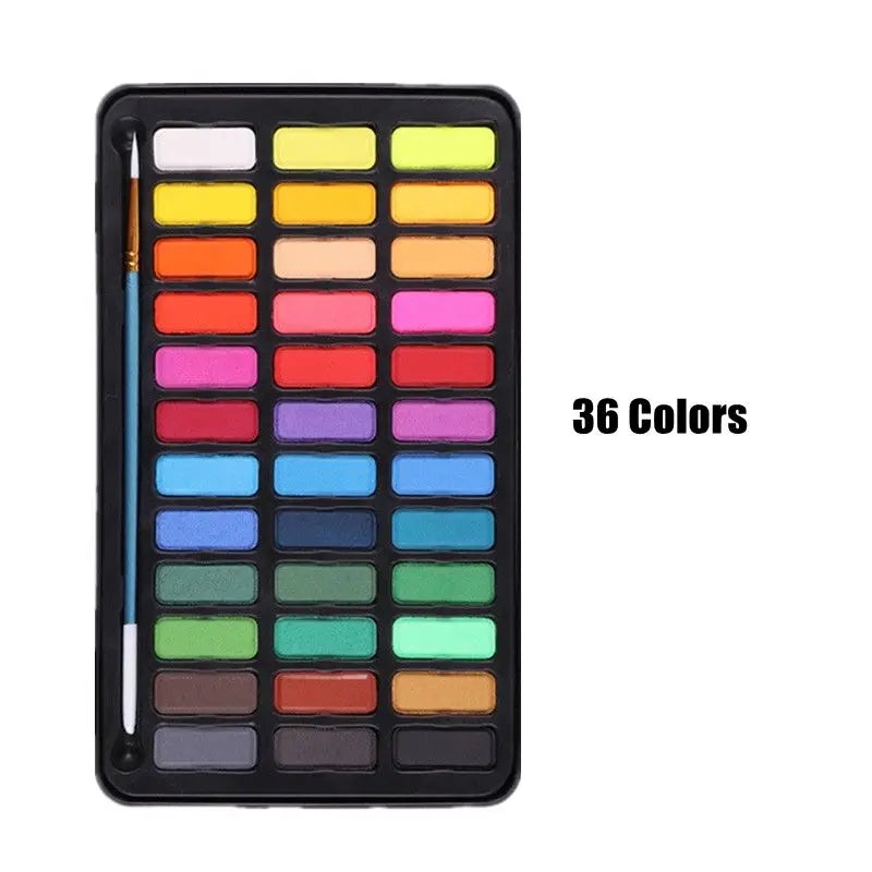 Set di acquerelli professionali 36 colori Pigmento per pittura ad acquerello con pennello e set di pittura di carta ad acquerello