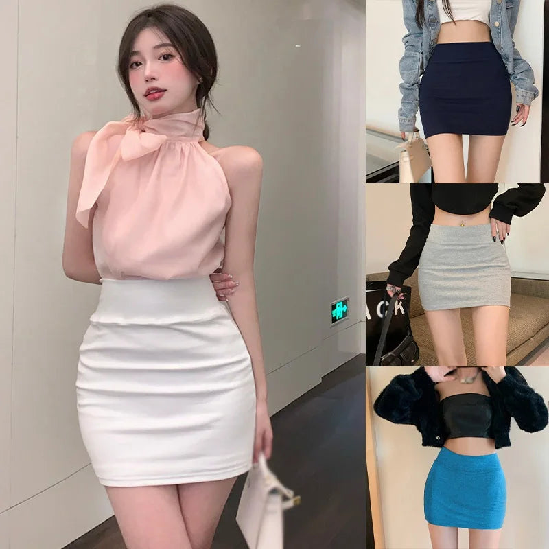 Gonne da donna a vita alta versatile elastico in vita