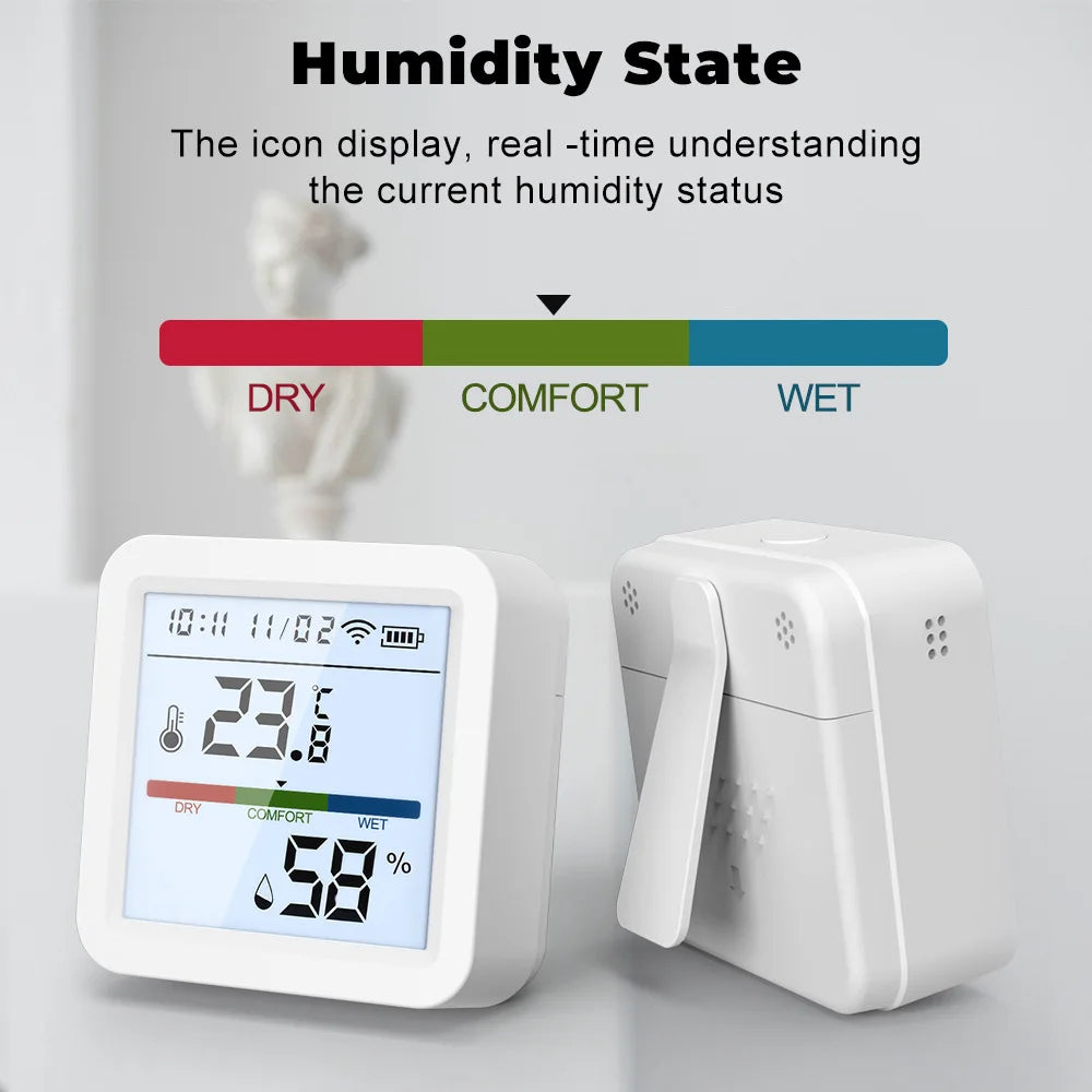 Tuya Smart WiFi Bluetooth Temperatura Umidità Sensore Wireless Home Retroilluminazione Termometro Igrometro APP Rilevatore di controllo remoto