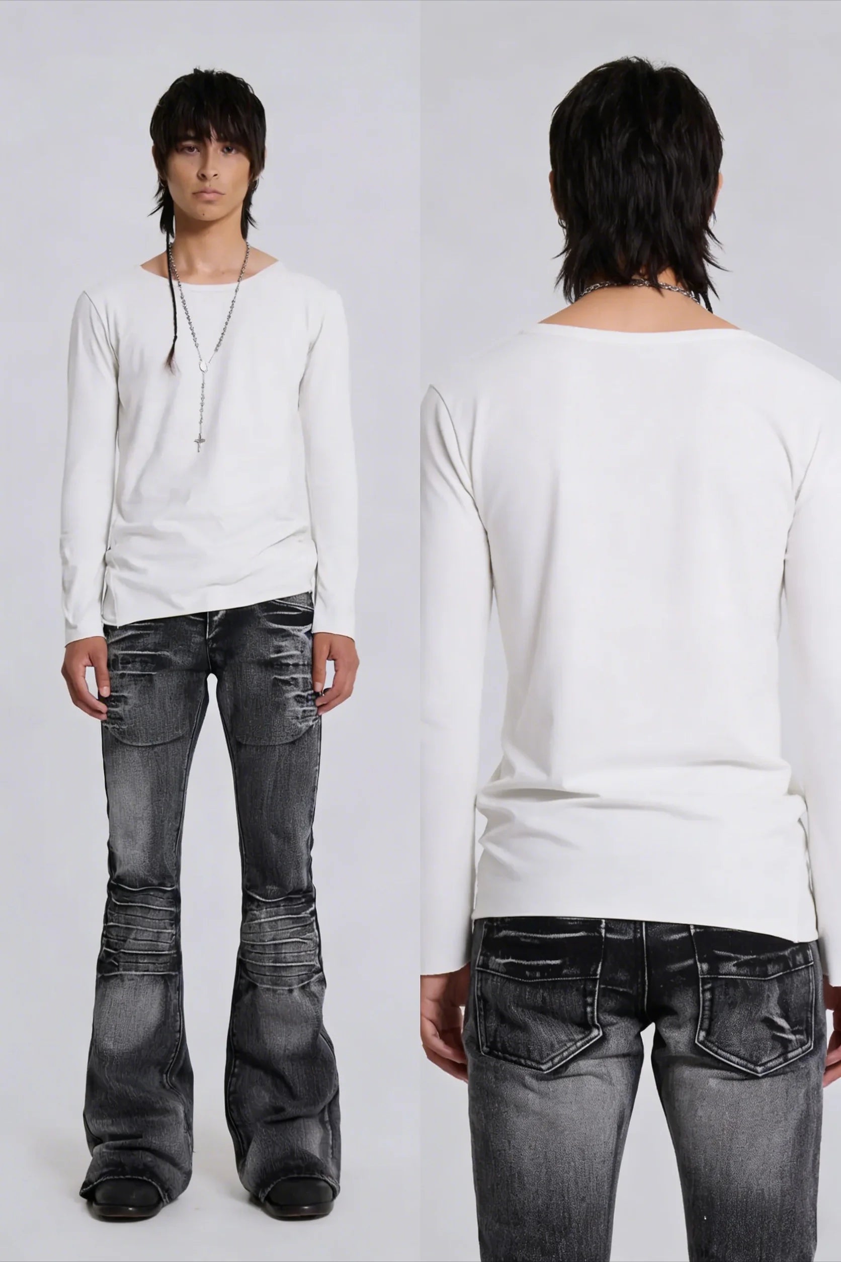 Jeans oversize Unisex a vita alta stampati Y2K Abbigliamento retrò americano Gothic Punk