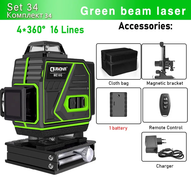 🇪🇸CLUBIONA 16/12 Laser autolivellante 3x360 Green beam Line Laser Level