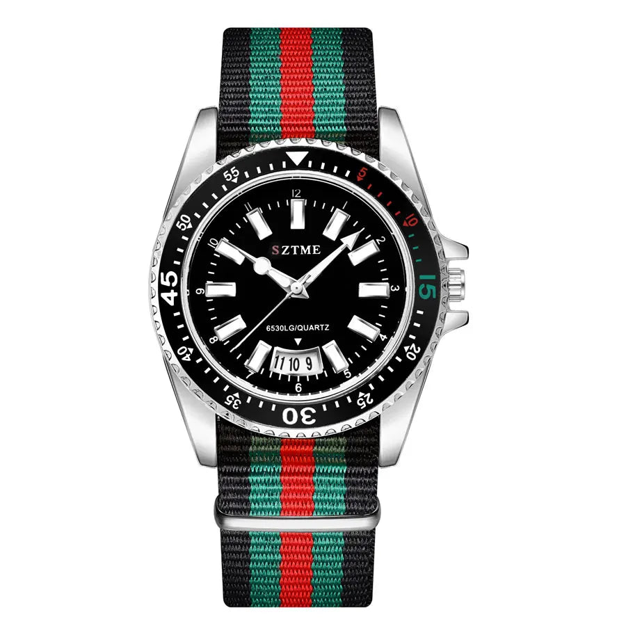 Orologio da uomo alla moda con cinturino in nylon, orologio al quarzo leggero