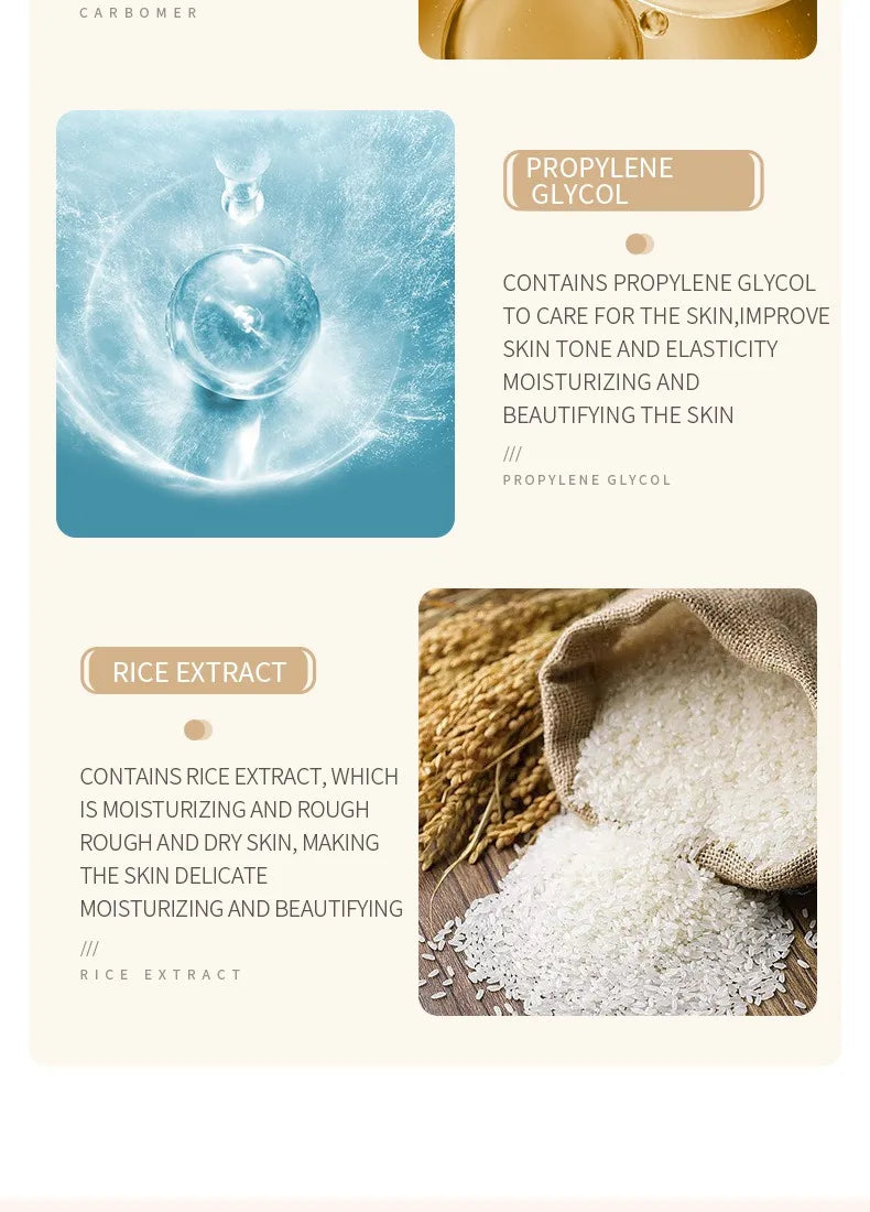 BIOAOUA Rice Puree Series Riduce le rughe, ammorbidisce la pelle, migliora la struttura della pelle, idrata, nutre la pelle e pulisce il viso