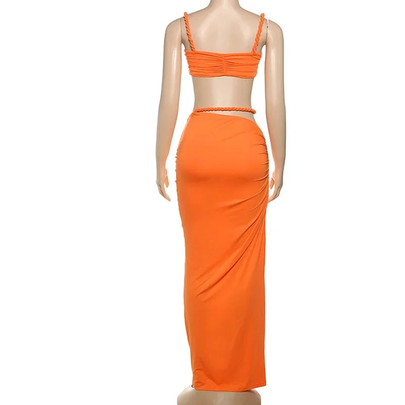 2 pezzi Abito donna estivo Pieghettato
