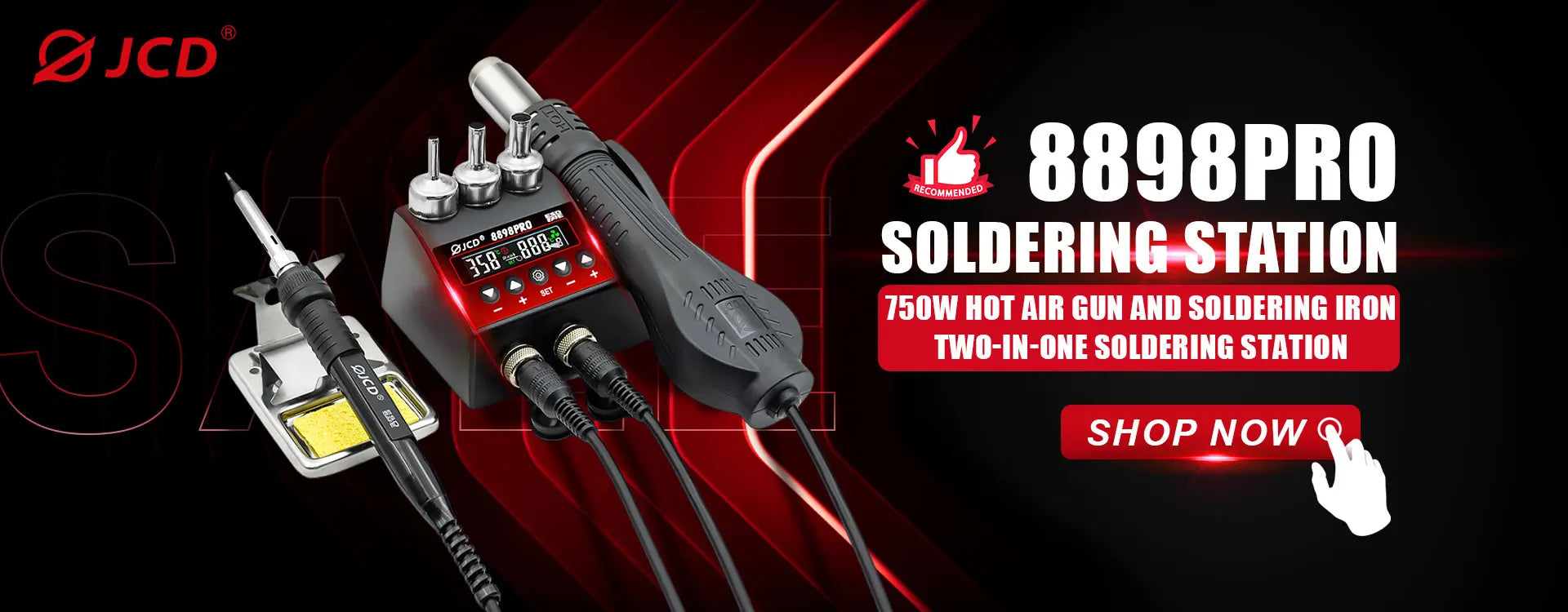 🇺🇸JCD 220V 60W Saldatore elettrico a temperatura regolabile di qualità Kit completo