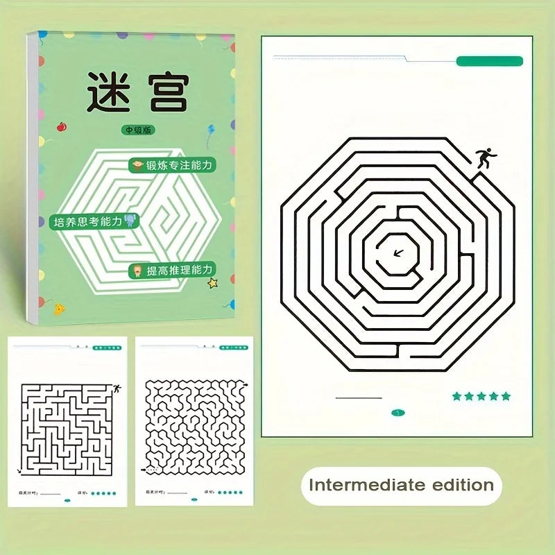 Libro di giochi per bambini di 32 pagine per allenamento di concentrazione degli studenti, sviluppo dell’intelligenza