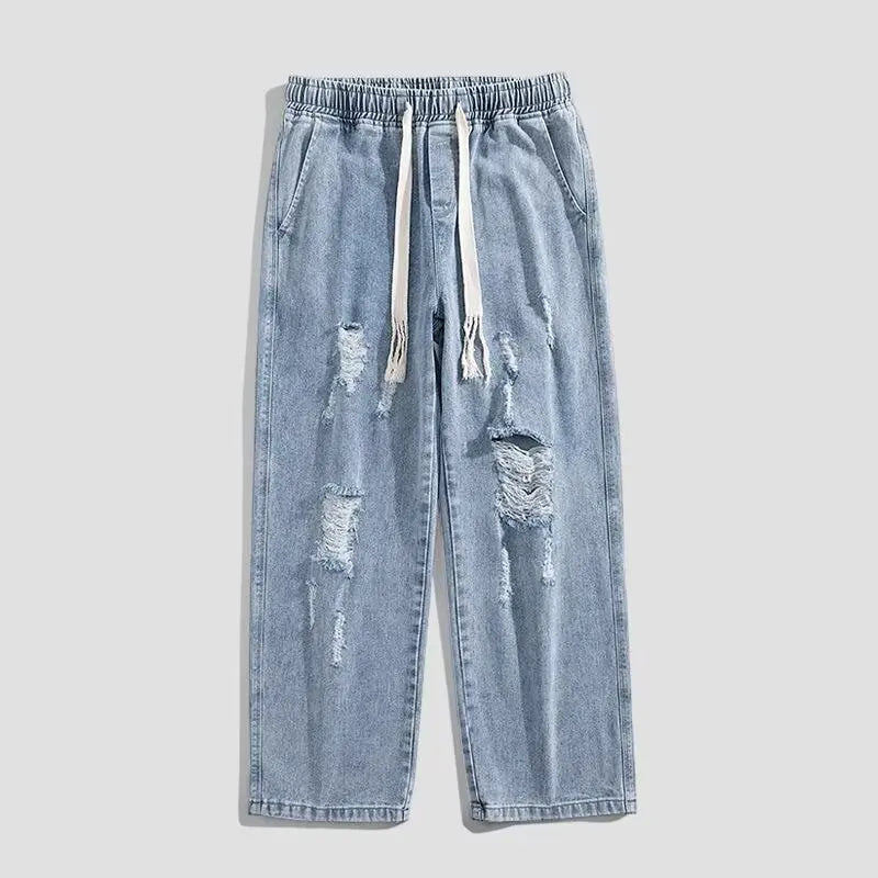 Jeans Stile Americano High Street  Casual Elastico in Vita