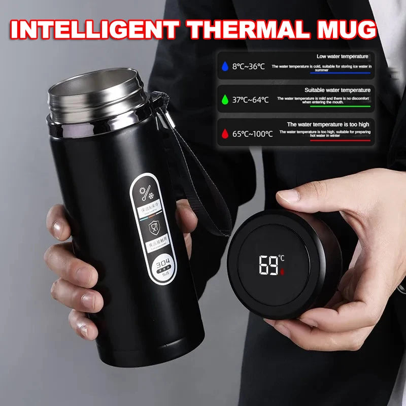 Bottiglia termica in acciaio inossidabile da 500ML-1 litro con display a temperatura a LED