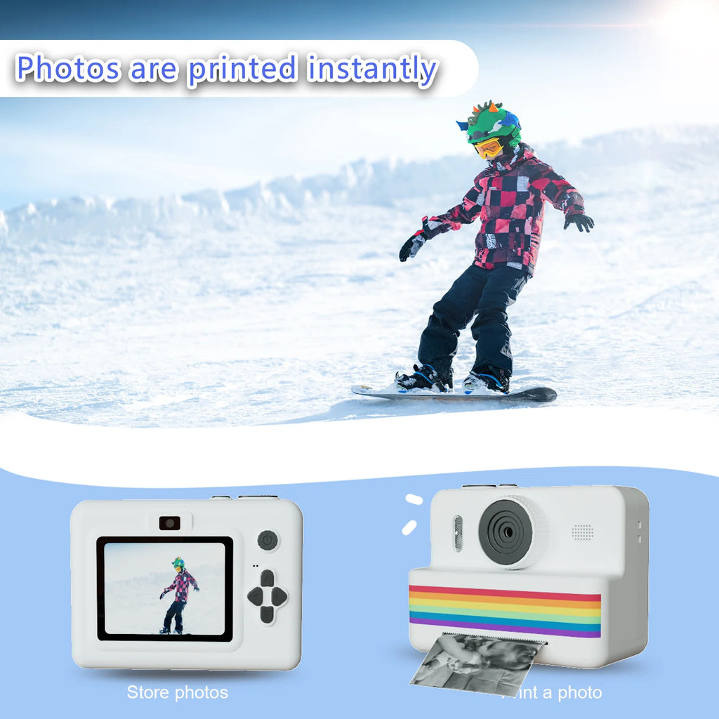 Fotocamera istantanea con scheda di memoria da 32 GB e matita colorata, doppia fotocamera, torcia, il regalo perfetto per ragazzi e ragazze.