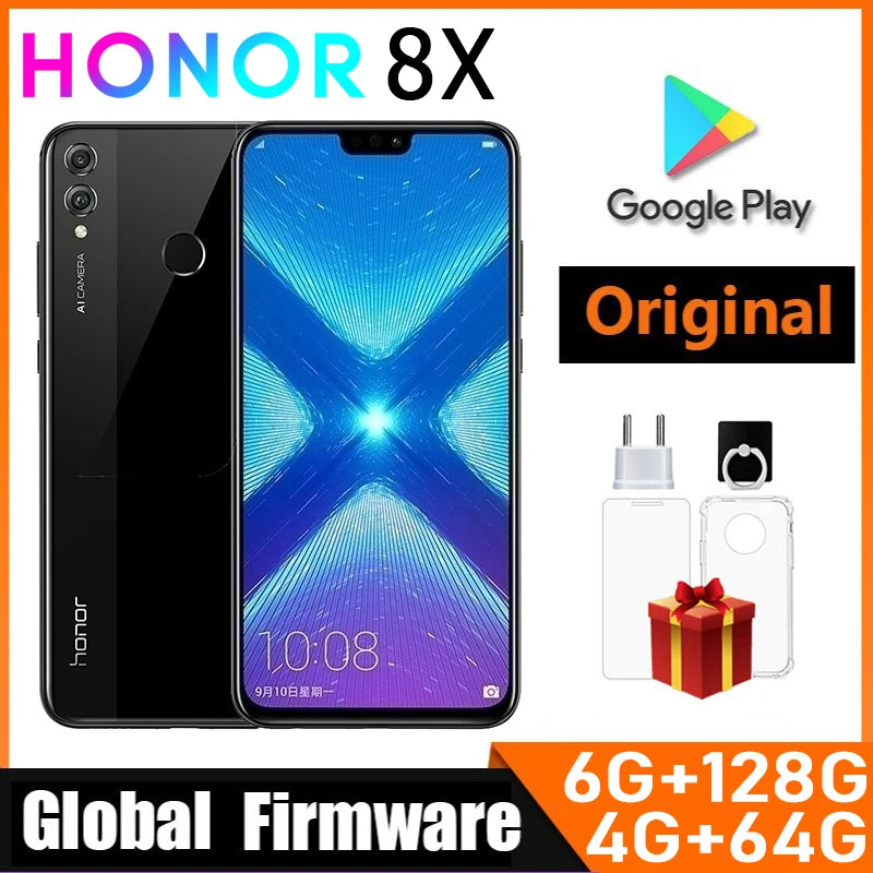 HONOR 8X Smartphone firmware CPU Haisi Qilin 710 6,5 pollici fotocamera posteriore 20MP riconoscimento delle impronte digitali