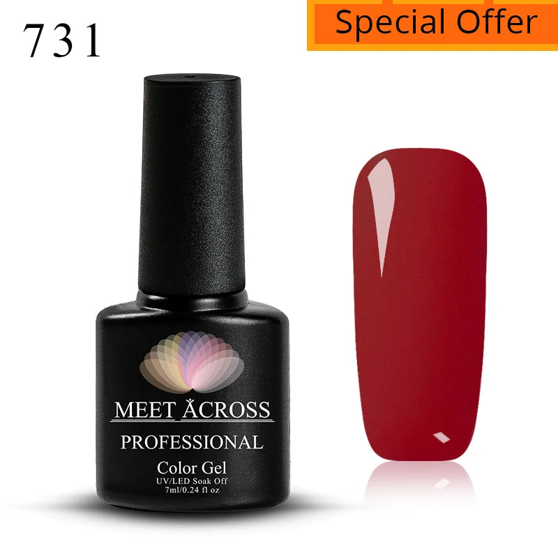 MEET ACROSS 5ml Gel Smalto per unghie Nail Art Top Gel tutti i colori