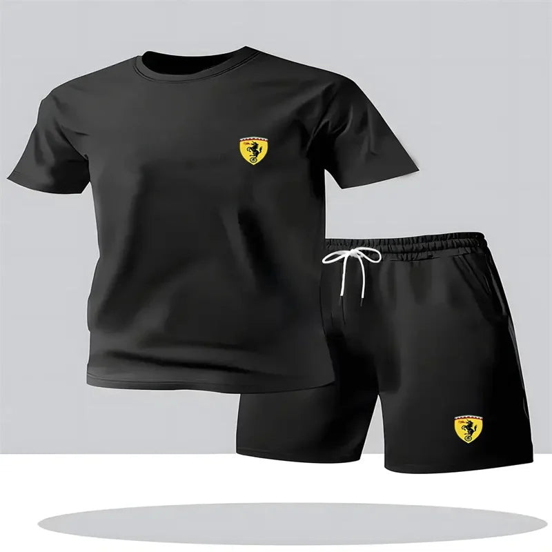 T-shirt e pantaloncini set due pezzi - Stampa Ferrari