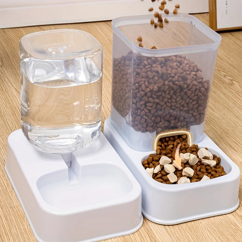 Mangiatoia automatica per cani e gatti con bevitore - Ciotola per alimenti per animali domestici senza batteria