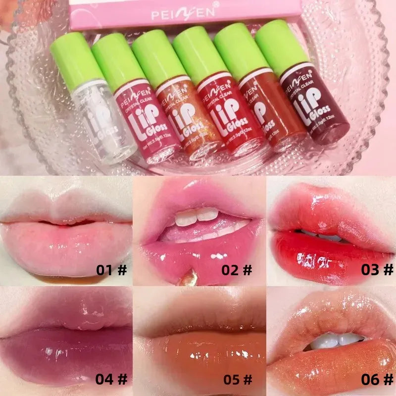 6 pezzi Glass Lip Gloss Set Idratante
