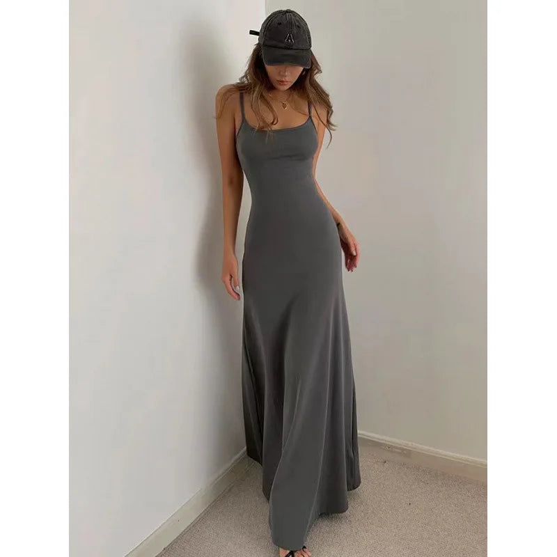 Abito Donna Lungo Senza Schiena Sottile Vita Sexy Dolce E Piccante