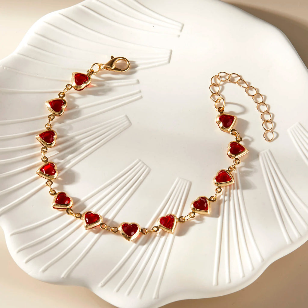 Eleganti braccialetti a catena in metallo con zircone in cristallo per donne