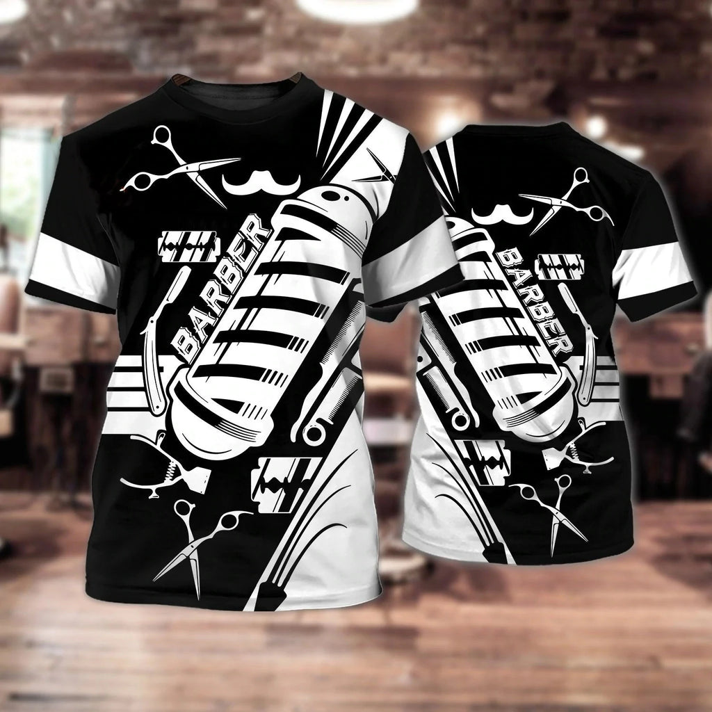 T-shirt Parrucchiere Streetwear Abbigliamento uniforme Barber Shop
