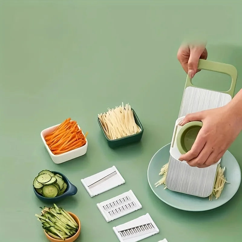 7 pezzi/set Set affettatrice e grattugia per verdure multifunzionale - Kit di utensili da cucina
