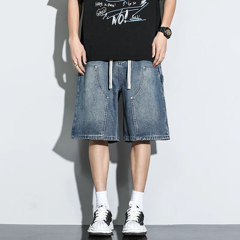 Pantaloncini di jeans da uomo larghi estivi Vintage Hip-hop Cargo Y2K