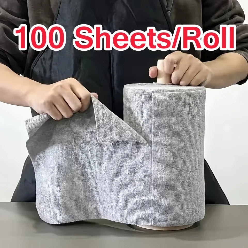 20 m Rotolo strofinaccio in microfibra riutilizzabile a doppia faccia panno per la pulizia della cucina per piatti utensili accessori da cucina