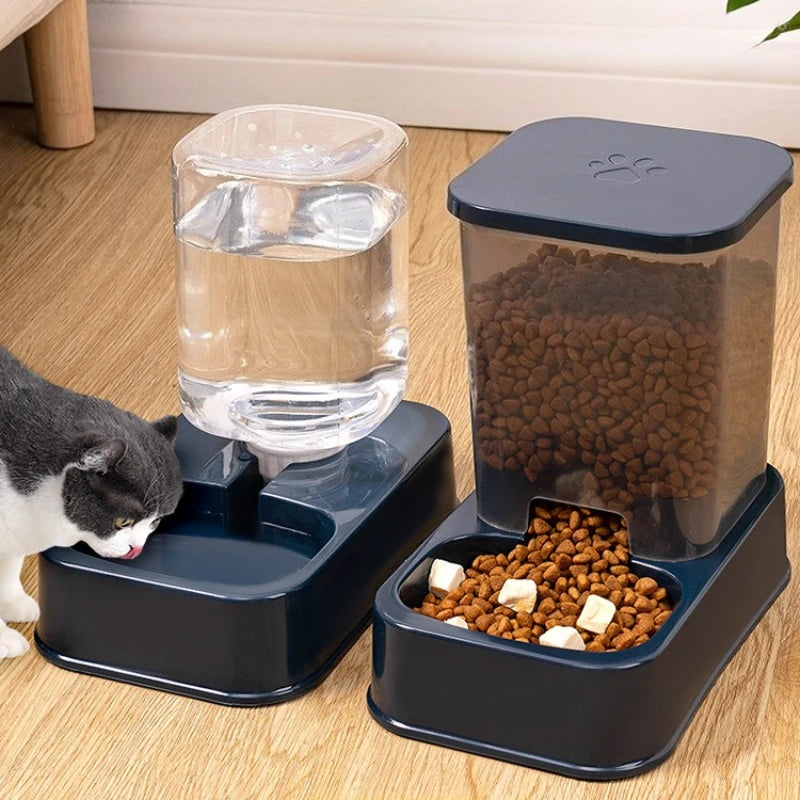 Mangiatoia automatica per cani e gatti con bevitore - Ciotola per alimenti per animali domestici senza batteria