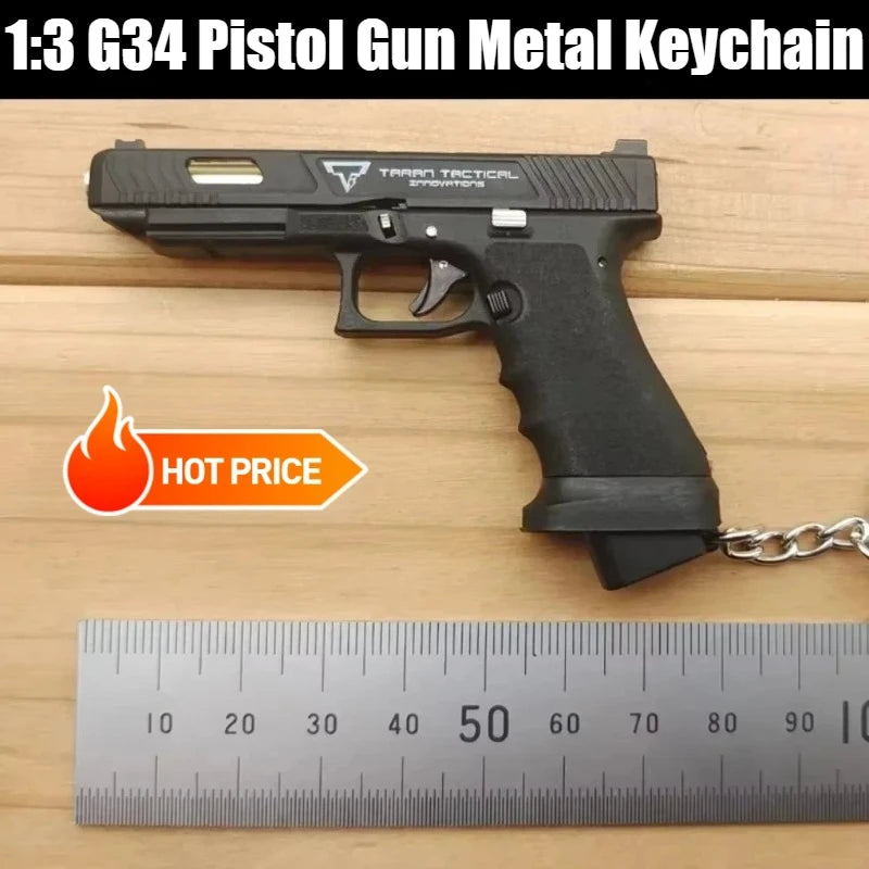 GLK 1:3 G17 G34 TTI Taran Lega tattica Empire PUBG Pistola Portachiavi in metallo