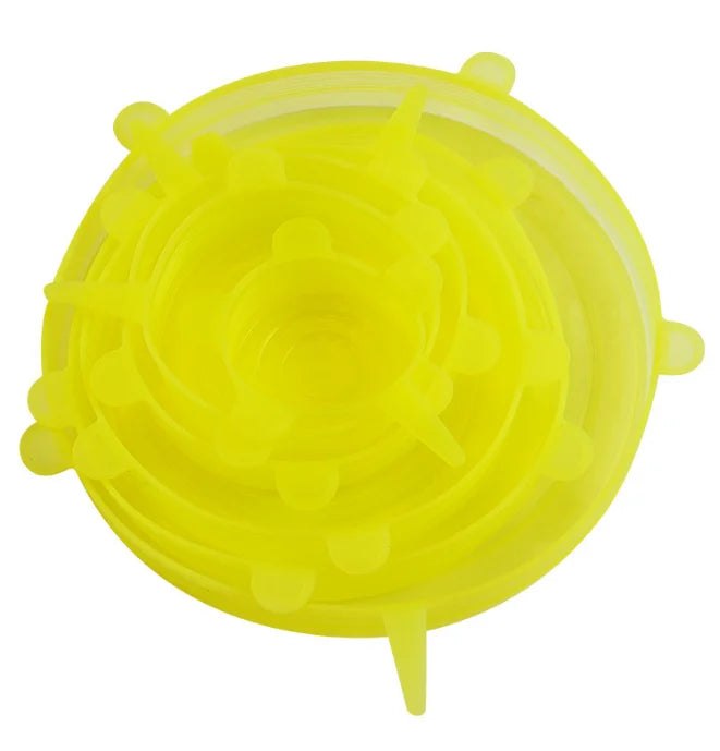 6Pcs Copertura di conservazione in silicone per uso alimentare riutilizzabile universale Articoli da Cucina