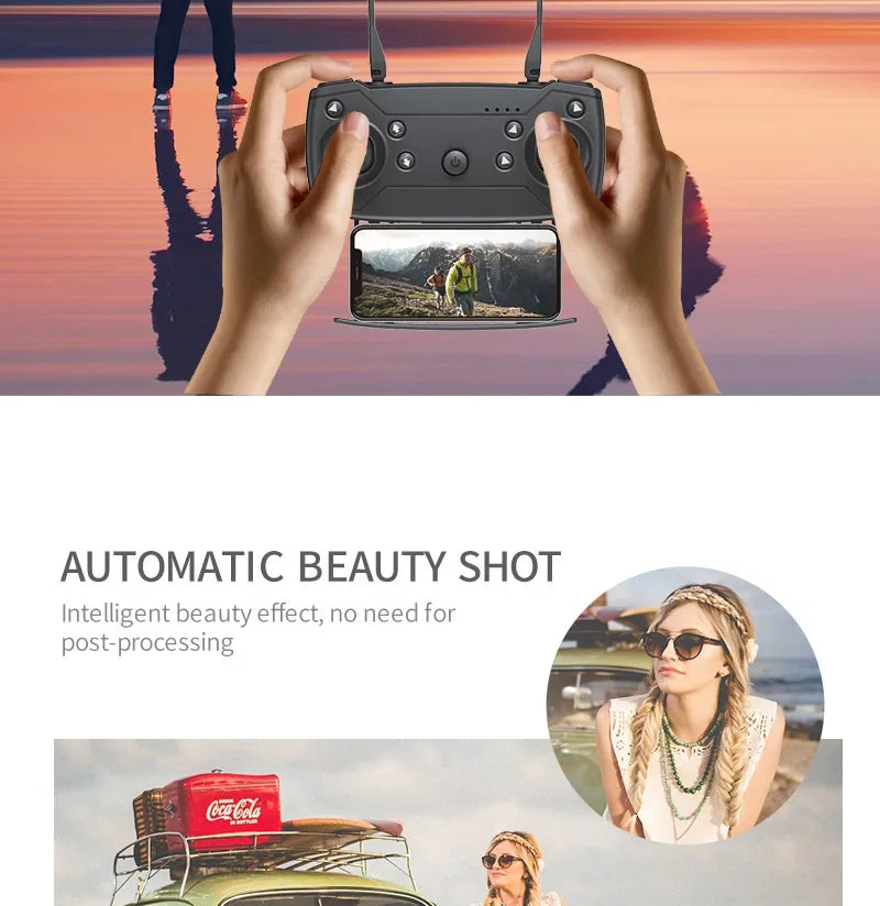 E88 Pro WiFi FPV Drone - Single/Dual 4K/1080P Camera, Grandangolare HD, Altitude Hold, pieghevole