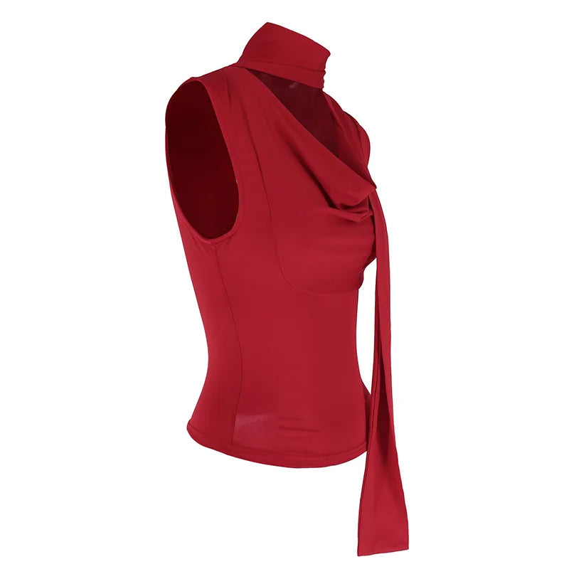 Gilet da donna estate senza maniche petto basso Top