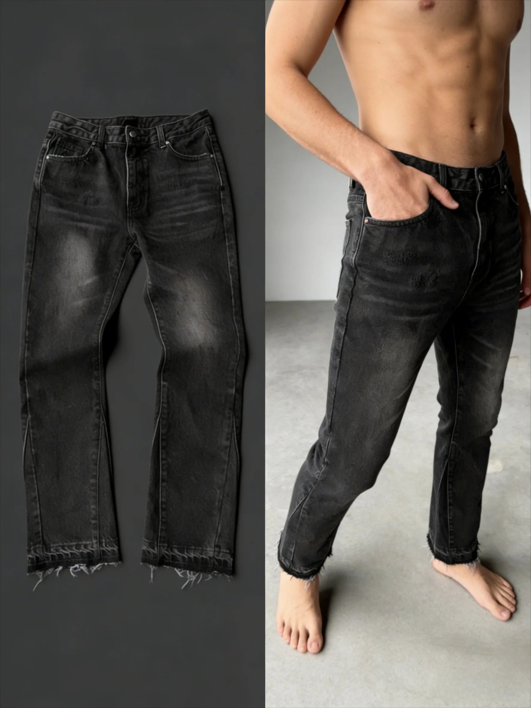 Jeans oversize Unisex a vita alta stampati Y2K Abbigliamento retrò americano Gothic Punk
