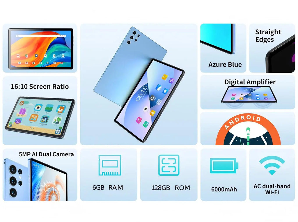 BDF-H39 Nuova versione aggiornata 5G Tablet Android 10.1 pollici Octa Core 6GB+128GB Ram 4G Dual SIM Dual WiFi Education Tablet 6000mAh