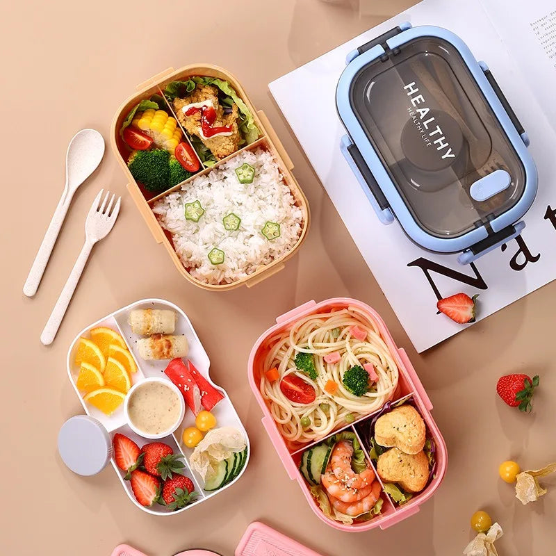 1200ML Box  per il pranzo a doppio strato Scomparto portatile