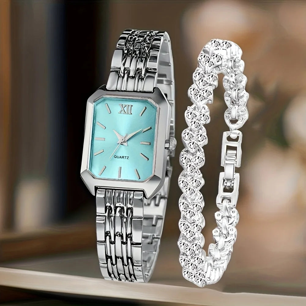 Orologio al Quarzo Strass Bracciale Set Signore Roma