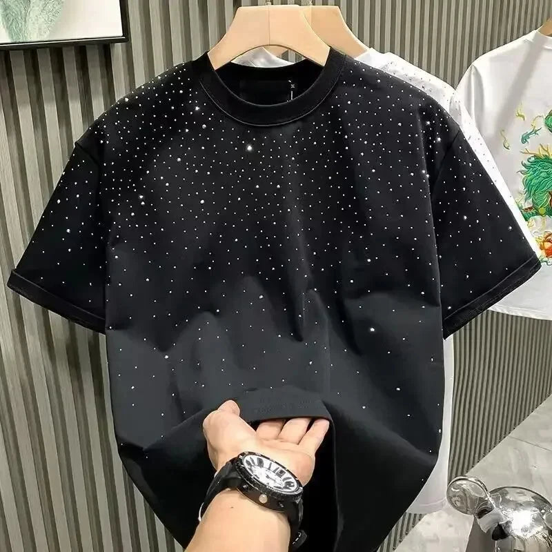 T-shirt estiva con strass T-shirt casual brillantini