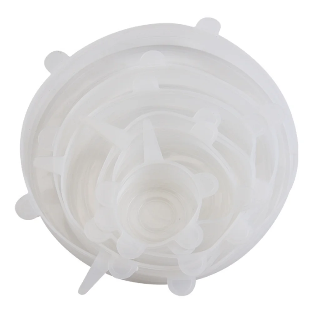 6Pcs Copertura di conservazione in silicone per uso alimentare riutilizzabile universale Articoli da Cucina