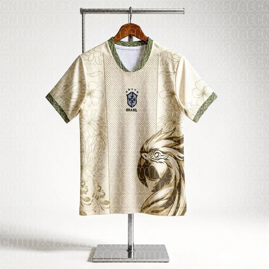 T-shirt da calcio Brasile Unisex Estate Traspirante Asciugatura rapida Premium Quality